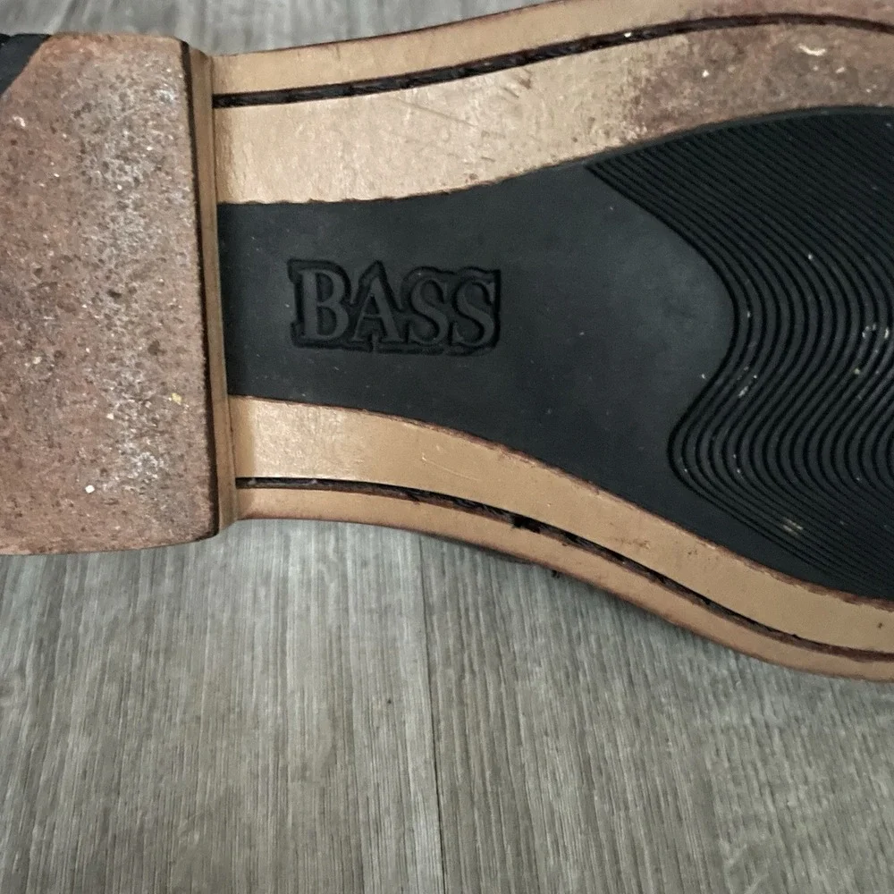 Bass Men's Size 10 M Loafer Maroon Leather Dress‎ Shoes